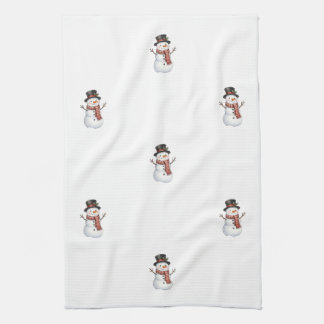 Glad snöman kökshandduk