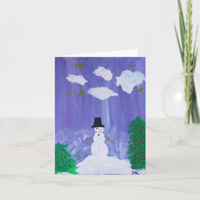 Glad Snöman Kort (Framsida)