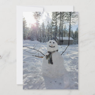 Glad snöman original vinterfotografi julkort