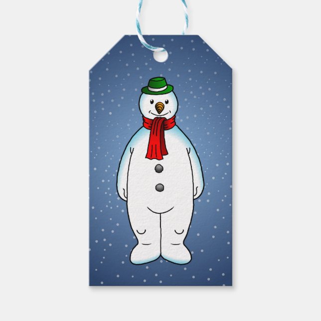 Glad snöman presentetikett (Framsidan)