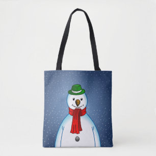 Glad snöman tygkasse