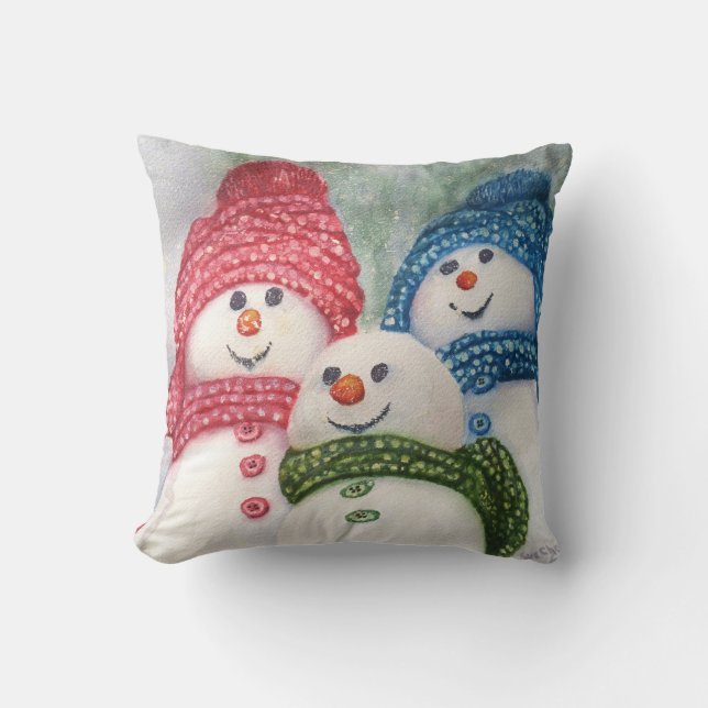 GLAD SNÖMANFAMILJ KUDDE (Framsida)