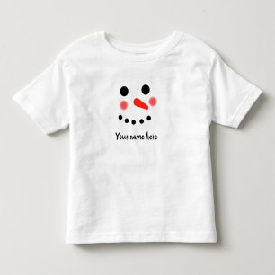 Glad Snömannen Ansikte Personlig Namn T-Shirt