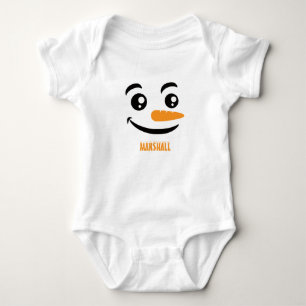 Glad snömannen ansikte t shirt