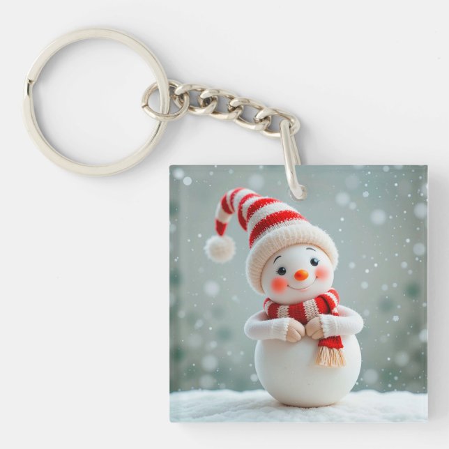 Glad snömannenfigur med höstlovshatt (Framsidan)