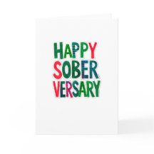 Glad Soberversary-kort, 5x7", kuvert ingår