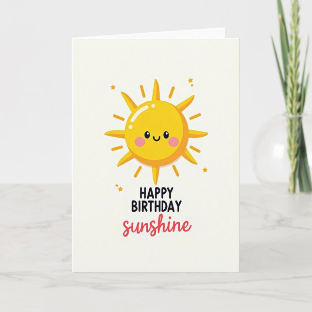 Glad Sol Födelsedags Kort (Framsida)