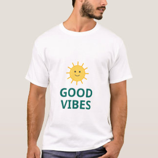 Glad Sol Goda Vibrationer T-Shirt | Rolig Sommar S