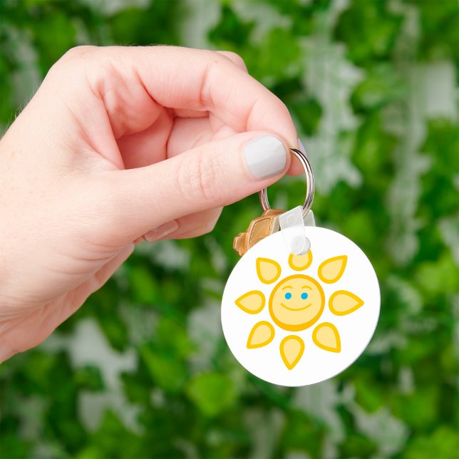 Glad sol lycklig solsken nyckelring (Skapare uppladdad)