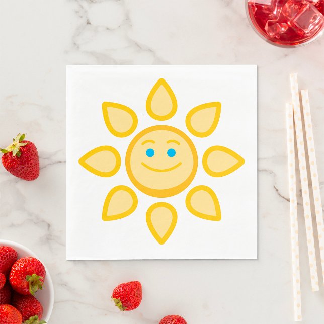 Glad sol lycklig solsken pappersservett (Skapare uppladdad)