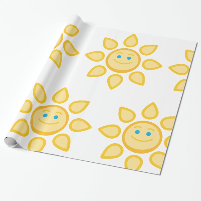 Glad sol lycklig solsken presentpapper (Utrullad)