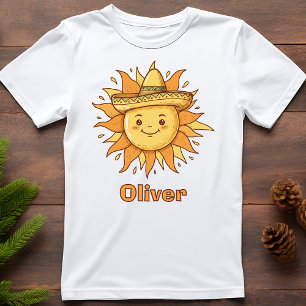 Glad sol med Sombrero - Solig Fiesta-klotter T Shirt