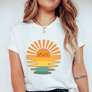 Glad Sol Smil; Söt Kvinnlig Sommar Solsken T Shirt