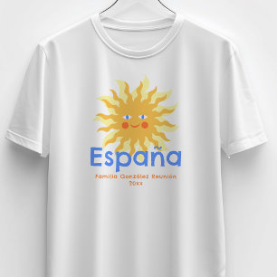 Glad sol Spanien Italien Mexiko Familjeåterträff T Shirt
