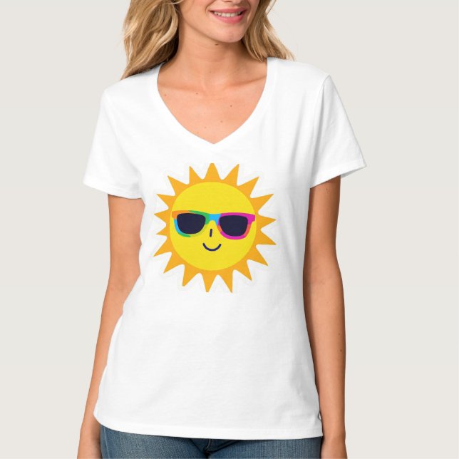 Glad Solglasögon Sol – Roliga Sommar Vibes T-Shirt (Framsida)
