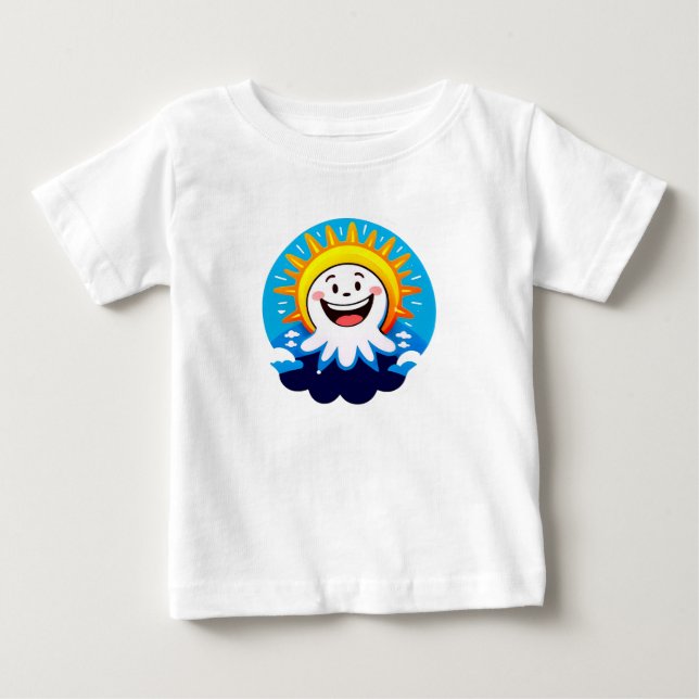 Glad solserie med leende ansikte t shirt (Framsida)