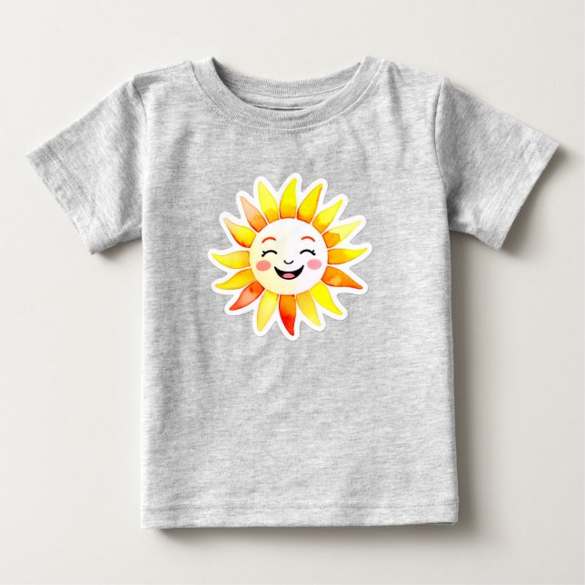 Glad solserie med leende ansikte t shirt (Framsida)