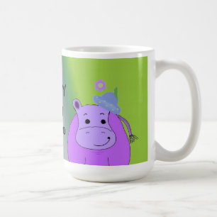 Glad som en flodhäst - Lila flodhäst Kaffemugg