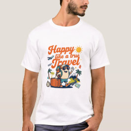 Glad som en sann resenär-äventyrare t shirt