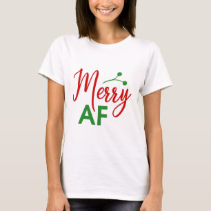Glad som f*** Rolig jul Xmas T Shirt