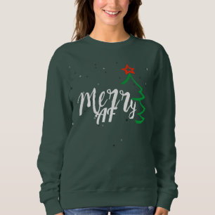 Glad som jä**el Christmas AF Sweatshirt - Festlig T Shirt