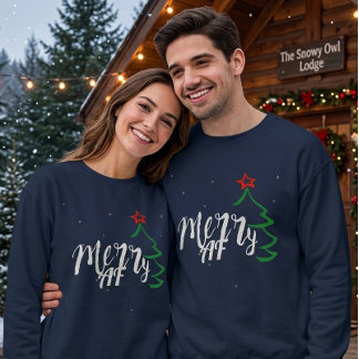 Glad som jä**el Christmas AF Sweatshirt - Festlig T Shirt