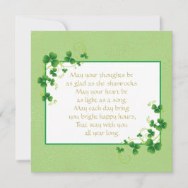 Glad som Shamrocks Irish Blating Flat Hälsning Kort