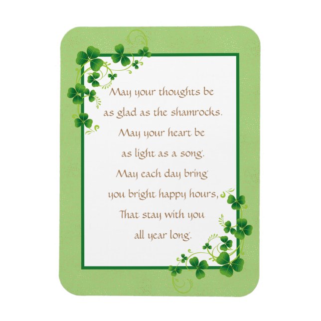 Glad som Shamrocks Irish Blating Magnet (Vertikal)