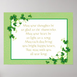 Glad som Shamrocks Irish Blating Poster