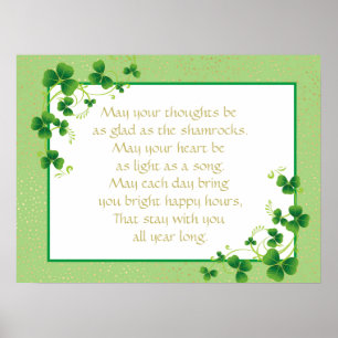 Glad som Shamrocks Irish Blating Poster