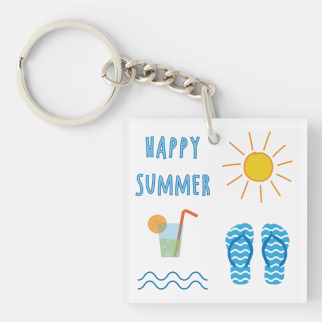 Glad sommar akrylnyckelring (Framsidan)