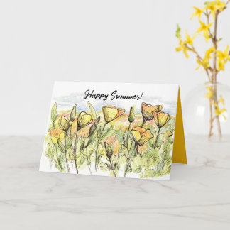 Glad sommar Kalifornien vallmo Vilda blommor Kort