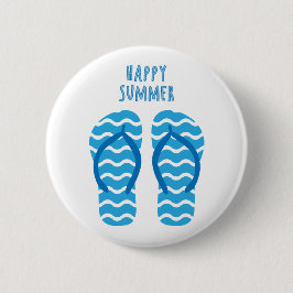 Glad sommar-knapp med flip-flops knapp