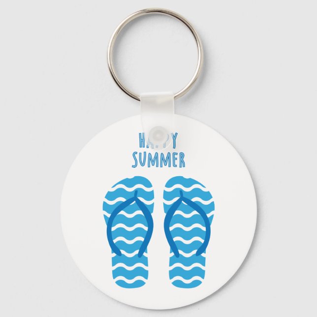 Glad sommarnyckelring med sandaler nyckelring (Framsida)