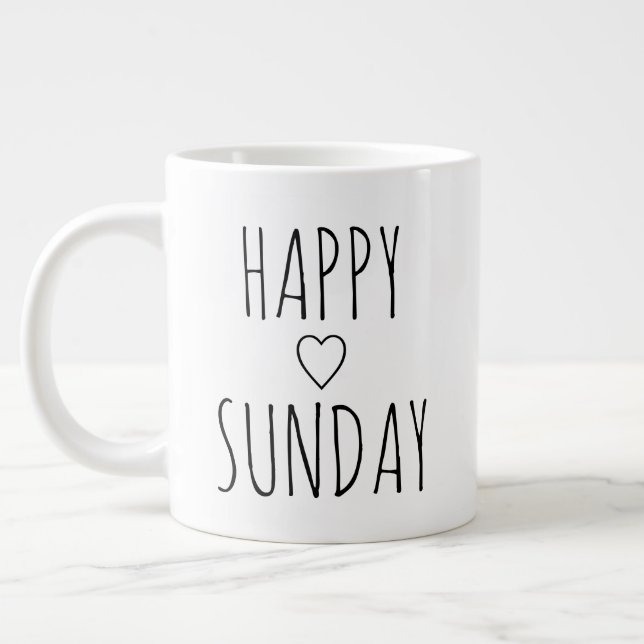 'Glad söndag' Elegant charmig upplyftande present  Jumbo Mugg (Vänster)