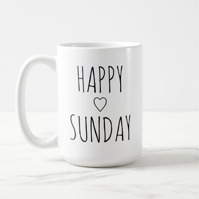 'Glad söndag' Elegant charmig upplyftande present  Kaffemugg (Vänster)