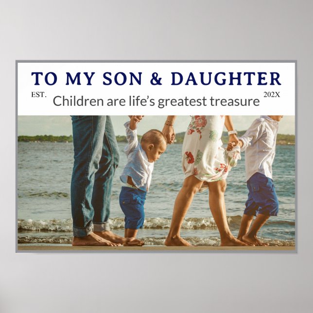 Glad Sonens & Dotterns Dag – Rolig väggposter Poster (Framsidan)