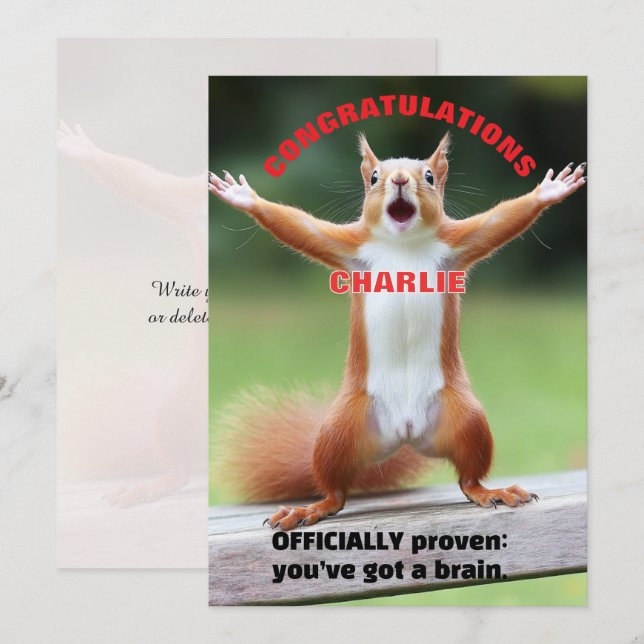 Glad Sork Congrats-kort Inbjudningar (Fram/baksida)