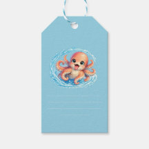 Glad söt bläckfisk Kawaii Havsliv Illustration