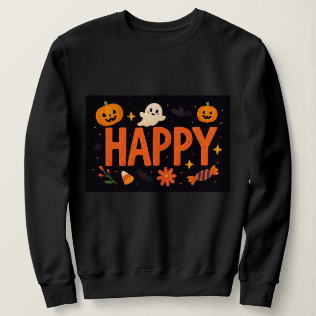 Glad Söt Hallowen T Shirt (Design framsida)