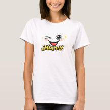 Glad söt leende ansikte grafisk t-shirt för kvinno