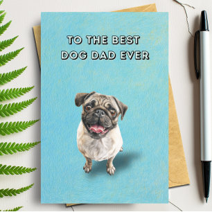 Glad söt pug Bästa hundpappa någonsin Fars dag Kort