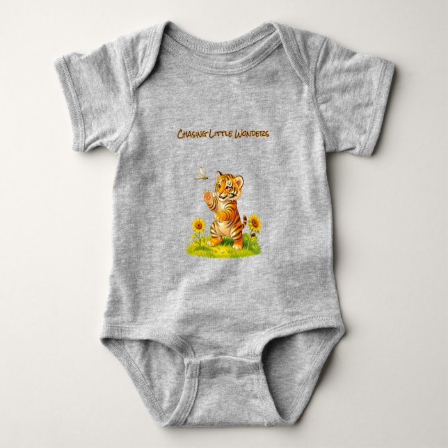 Glad Söt Tiger Djur T Shirt (Framsida)