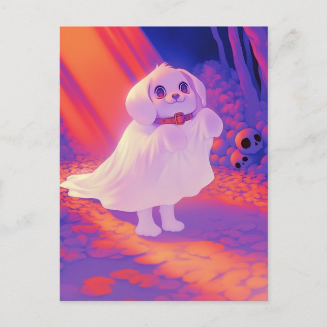 Glad spökhund vykort (Framsida)