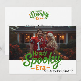 Glad spöktids-kort, familjefoto halloween-kort