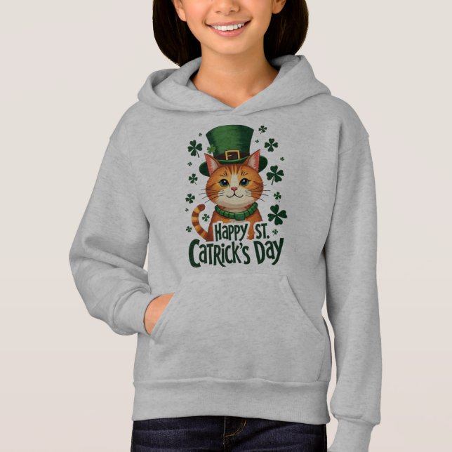Glad St. Catricks dag – Katt på St. Patricks dag T Shirt (Framsida)
