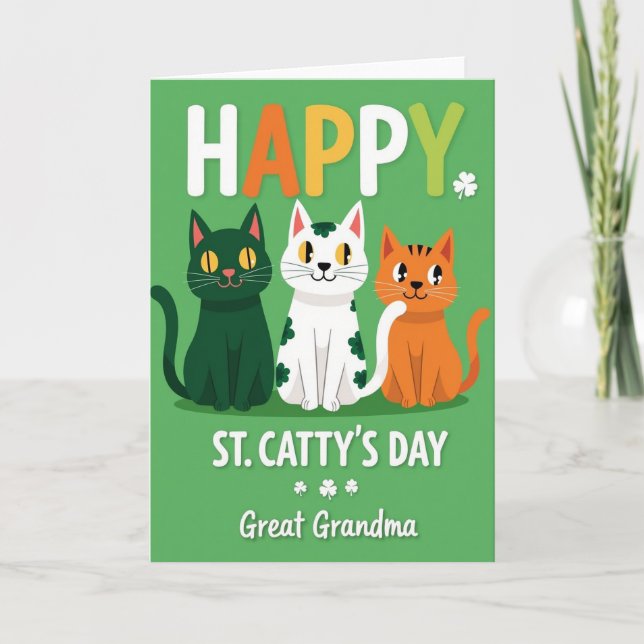 Glad St Cattys dag Mormor Kort (Framsida)