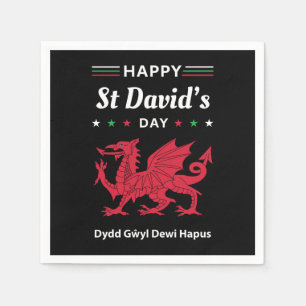 Glad St Davids dag Dydd Gŵyl Dewi Hapus 3 Pappersservett