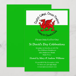 Glad St Davids dag i keltisk stil Inbjudningar
