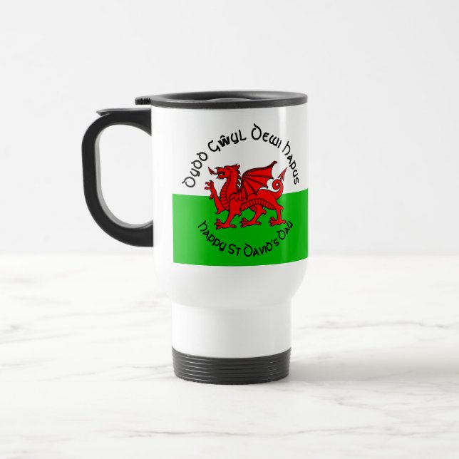 Glad St Davids dag i keltisk stil Resemugg (Vänster)